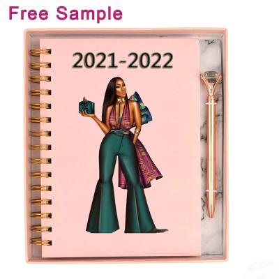 China Design America Office Supplier A5 Hardcover Notebook 2022 Free Spiral Agenda Diary Planner Notebook for sale