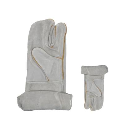 China Three Fingers Hand Thermal Insulated Gloves Split Leather For Labor Work for sale