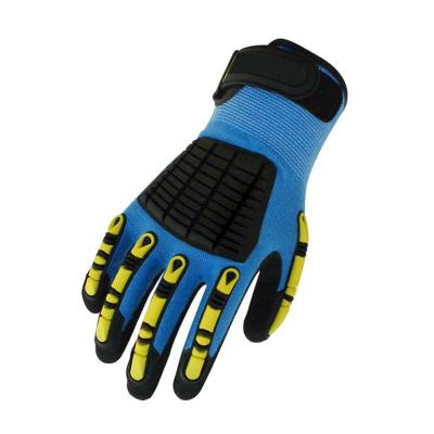 China Collision protective/wear-resistant/mitigating/flexiable/warm blue mechanical outdoor warm working gloves for racing for sale