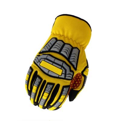 China TPR anti-collision/protect fingers and joints/wear-resistant yellow silicone palm TPR rope rescue safety mechanical gloves for sale