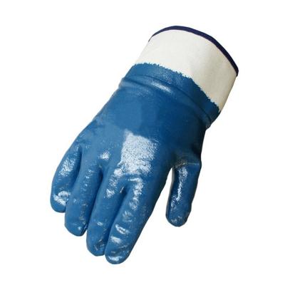 China Abrasion resistant / oil resistant / waterproof / flexiable full nitrile coated waterproof knitting yarn gloves for sale