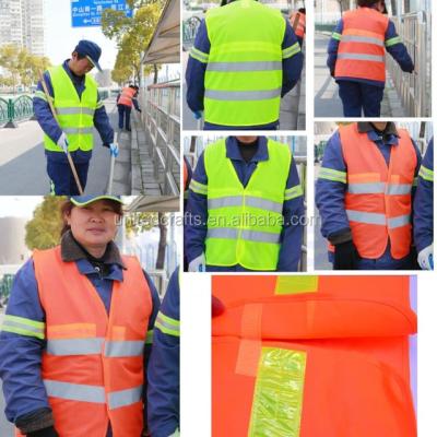 China 100% Polyester ANSI Class3 Multi Shorts Sleeve Safety Pocket Work Illuminated Reflective Vest Mens Workwear for sale