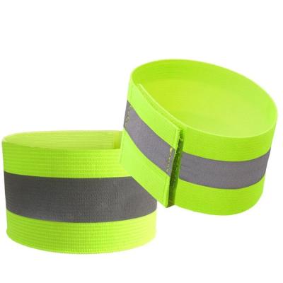 China High Visibility Adjustable Outdoor Recycling Wristband Ankle Cuff Reflective Elastic Bands for sale