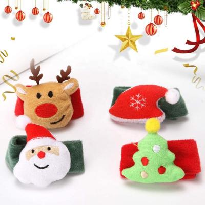 China High Quality Christmas Gift Promotion Christmas Gift Plush Wristband Circle Slap Strap for sale