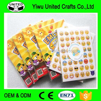 China Waterproof 2022 New Emoji Sticker Packs Cute Emotion Sticker Label Fun Emoji Sticker 6 Sheets for sale