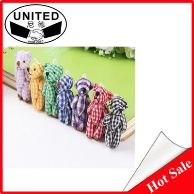 China Common Handmade Plush Plaid Cloth Doll Bear DIY Lattice Bear DIY Plush Toys for sale