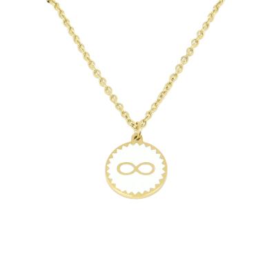 China 2020 Summer CLASSIC Fashion Infinity Friendship Initial Necklace In Stainless Steel Enamel Jewelry With Gold Plating 45+5cm Chain for sale