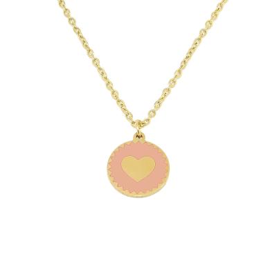 China 2020 TRENDY Christmas Gift Heart Tasty Necklace Stainless Steel With 18k Gold Plated Charm Necklace For Men Wholesale In China for sale