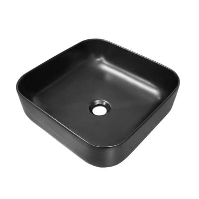 China Modern European Black Color Outdoor Square Wash Basin Sinks for sale