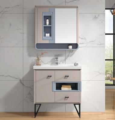 China Modern PVC Vanity Floor Standing Bathroom Cabinet for sale