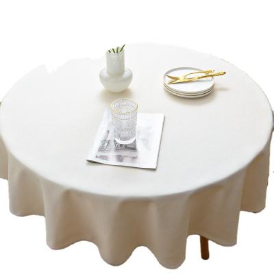 China Waterproof Neutral Round Linen Fabric Washable Table Cloth Table Cover With Wrinkle Resistant Dustproof For Dining Party Buffet for sale