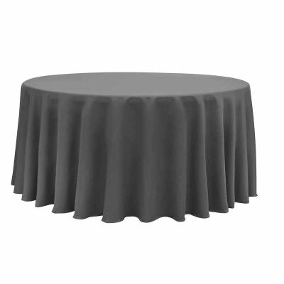 China 60 Inch Water Resistant Puddle Black Round Tablecloth Make Washable Polyester Table Cloth Wedding For Dining Resistant Party Table Cover for sale