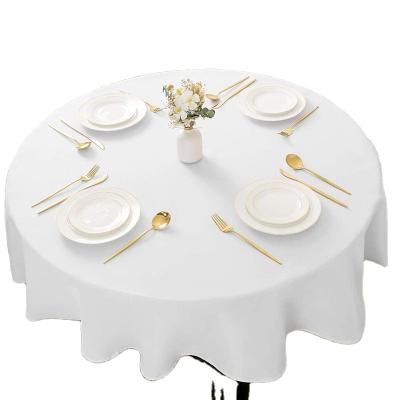 China Custom Round White Round Outdoor Waterproof For Party Banquet Wedding Tablecloths for sale