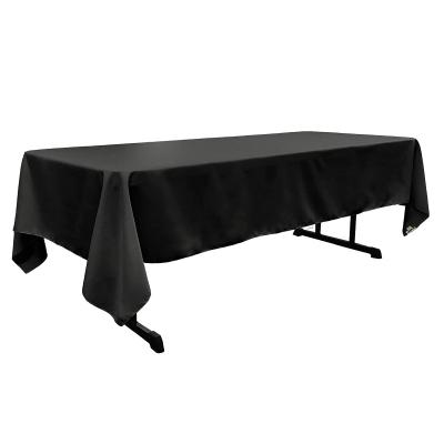 China Waterproof Waterproof Table Cloth Stain Resistant And Wrinkle Black Table Cloth Polyester Table Cover For Dining Table Buffet Parties for sale