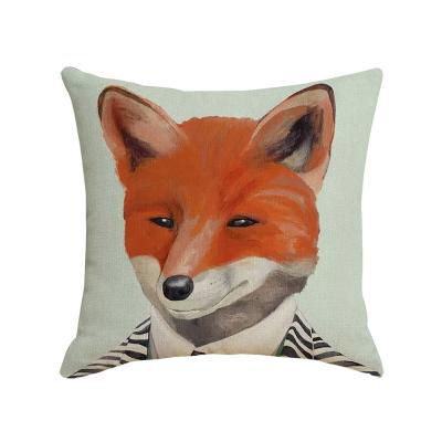 China Lovely Anti-Static Pastoral Canvas Animal Canvas Pillow Case Design Style Printing Cushion Pillow Case For Home Car Sofa Bedroom Kids Room for sale