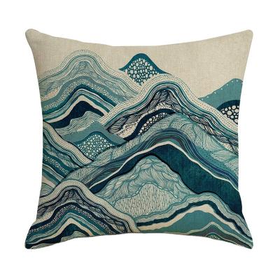 China Anti-static Square Surf Digital Printing Pillow Linen Cushion Cover Waist Pillow Case For Sofa Bed for sale