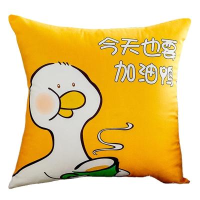 China Nature anti-static cotton and blend cushion cover canvas cartoon pattern extra padding for comfort with softness for sale