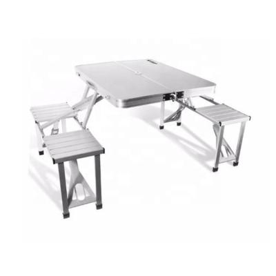 China Protable Folding Aluminum Portable Folding Tables Chairs Set Travel Picnic Table for sale