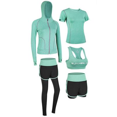 China Hot Selling Breathable Factory Direct Breathable Workout Wear Sports Clothing Set 5 Pieces Yoga Suit With Good Service for sale