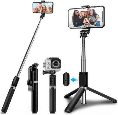 China 360 Degree Rotation Q02 Selfie Stick With Tripod Wireless Remote Mini Extendable 4 In 1 Selfie Stick 103cm 360 Degree Rotation Phone Holder Stand for sale