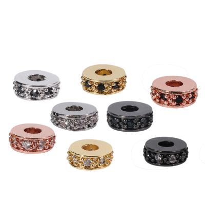 China DIY Jewelry Making Spacer Copper Jewelry Making Micro Pave Zircon Charm Spacers For Jewelry Making DIY Spacers CZ Beads for sale