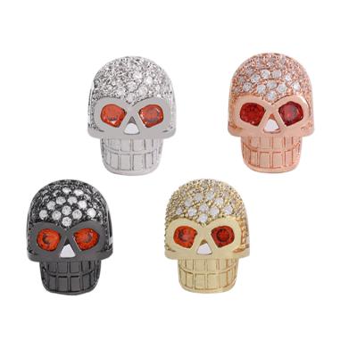 China DIY Jewelry Making Cubic Zircon Beads Skull Head Red Eye Beads Bracelet Accessories Necklace Beads Earrings Charms Material For Jewelry Making for sale