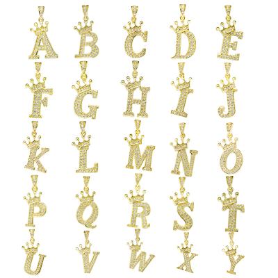 China DIY Jewelry Accessory Brass Zirconia Charms For Necklace Making Necklace Charms For Jewelry Making Jewelry Pendants Charms Crown To Pave Findings Supplier for sale