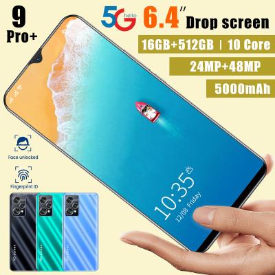 China Dual SIM Card The new 9PRO1+4G6.1 hd drop front screen mobile phone cheap smart phone for sale