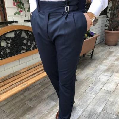 China Fashion Custom Pleated Casual Men's Pants And Trousers Luxury Anti-Wrinkle Men's Pencil Pants And Trousers For Men for sale