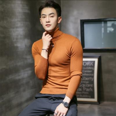 China Autumn Premium Sweaters Anti-wrinkle Winter Mens Solid Color Turtle Neck Custom Knitted Sweaters For Men for sale