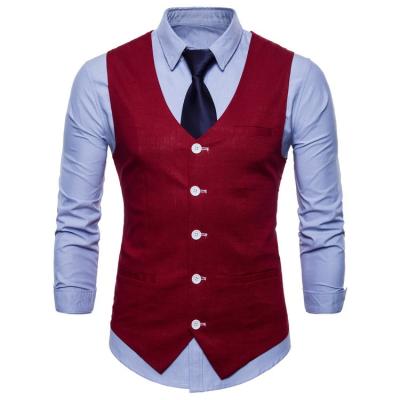 China Custom High Quality Anti-wrinkle Business Gift Suit Vest Men Cotton Vest for sale