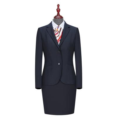 China Wholesale Anti-wrinkle Customized Lady Office Uniform Fashion Women's Work Blazer Set Suit for sale