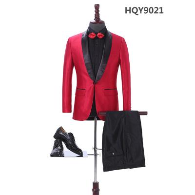 China Anti-Wrinkle Wholesale Price Red Groom Blazer Pants Men Wedding Suit Tuxedo Suit for sale