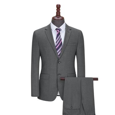 China Breathable Blazer Formal Suit Set New Design Fashion Men's Formal Business Casual Wear Slim Fit Suit 2 Pieces 1 Set Gray Flat Front for sale