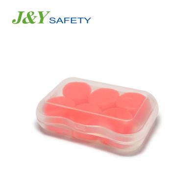 China Soft Noise Reduction Hearing Protection Custom Molded CE Reusable Silicone Ear Plugs Circle Ear Bathing Plug With Packages Case for sale