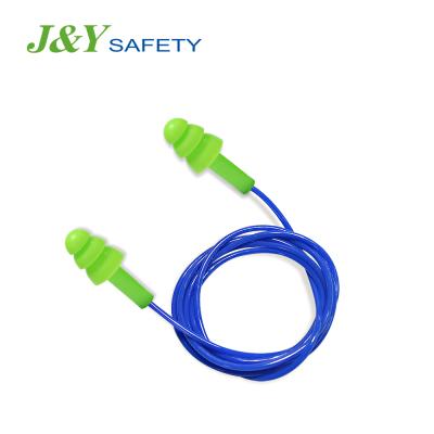 China Noisy Working Orange Protective And Safety Equipment Silicone Ear Plug Ear Plug Cords for sale