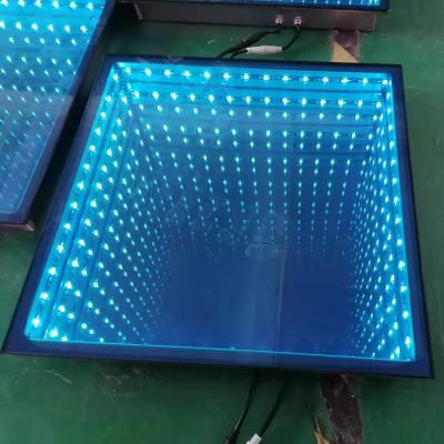 China High Quality Full Color Mirror Led Theme Park Metal Sight Wedding Events 3D Dance Floor for sale