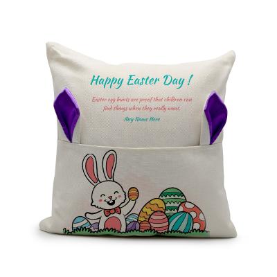 China Non-Toxic Sublimation Blanks Pillow Case Canvas Bunny Ears Pocket Pillowcase Multi Colors Easter for sale