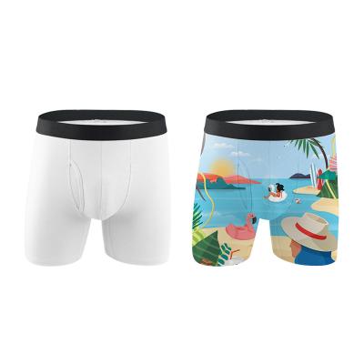 China Breathable Sublimation White Polyester Breathable Mens Boxer Brief Underwear for sale