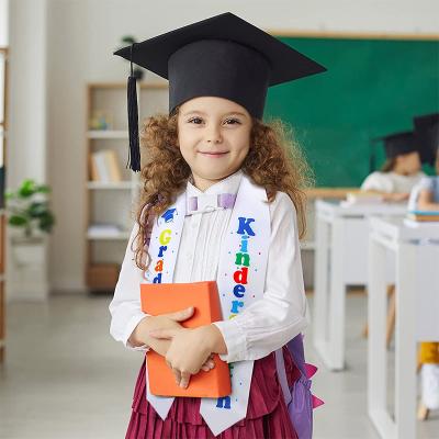 China Custom Student School Sublimation Blank 132CM Graduation Glossy Logo Graduate Stoles 52 Inch Kindergarten Preschool For Kids for sale