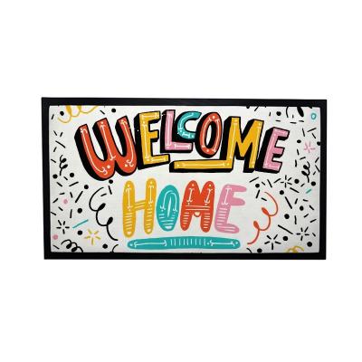 China Wholesale LOGO Frame Door Mat Sublimation Blank Bathroom Floor Washable Mat Printable Non Slip Black for sale