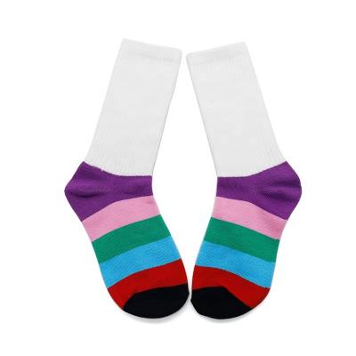 China Disposable DIY New Arrival Customized Logo Socks For Winter Sports Sock Colored Sublimation Empty Ribbon Socks for sale