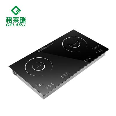 China Hotel GELARU 3 Ring Large Induction Cooktop Half Deck Kitchen Ceramic Glass Induction Cooker Smart Appliances Factory for sale