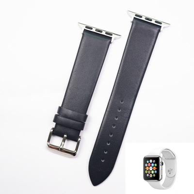 China Wamon 44mm Flexible Thin Leather Watchband 38mm 40mm 42mm Apple Watch Band for sale