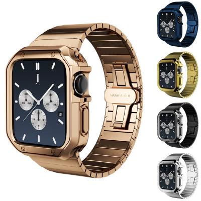 China Stainless Steel Apple Watch 7 Band Strap +TPU Case Apple Watch Case Details for sale