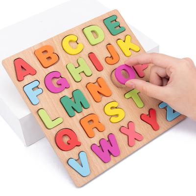 China 100% Eco-Friendly English Letter Children's Board Early Education Wooden Toys Matching Children Educational Toys Of Number for sale