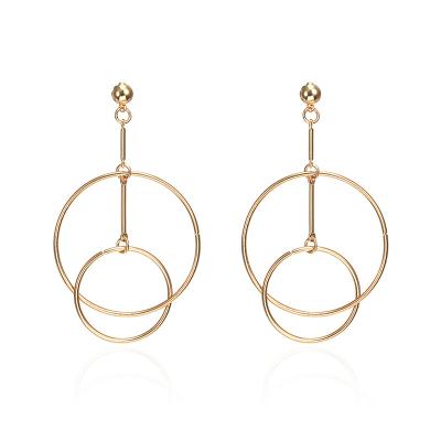 China European and American European women and American simple hollow circle earrings metal wish border earrings combination for sale