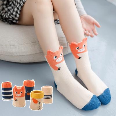 China QUICK DRY cartoon medium bangs kids sports in tube cotton cute baby print striped sweatproof socks for sale