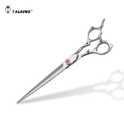 China Durable Tacrown Japan 440C High Quality Steel Pet Grooming Ruby Straight Scissors for sale