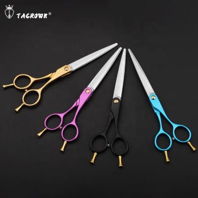 China Tacrown Pet Grooming Scissors Stocked Handle Aluminum Scissors for sale